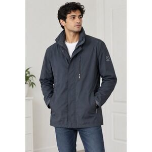 T-Tech by Tumi Mens XL Gray Lightweight Windbreaker Full Zip Jacket RN 128192